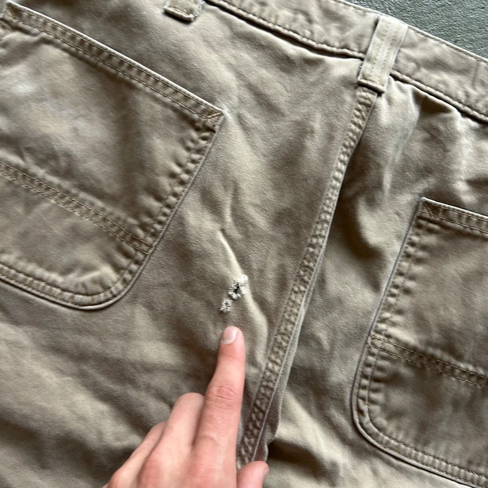 Vintage 90s Carhartt Carpenter Pants Size 40x32 Tan Relaxed Fit Canvas Workwear
